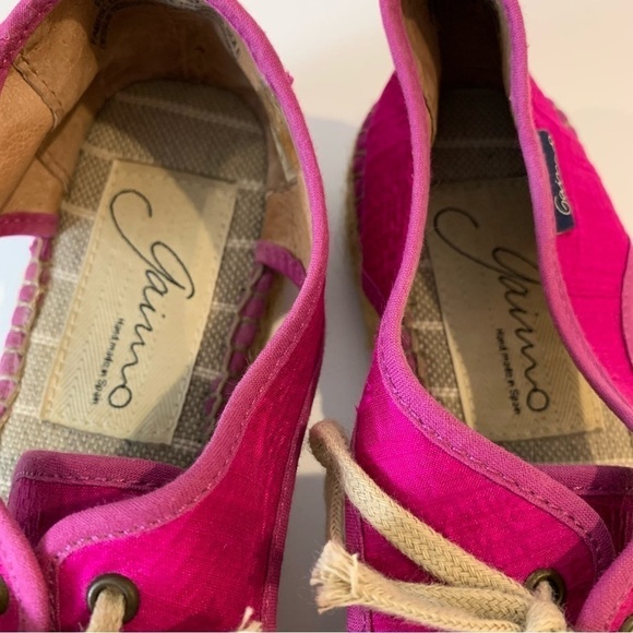 Gaimo Ronda Fuchsia Pink Silk Jute Platform Espadrilles sz 37 / US 6.5-7 - Picture 7 of 10